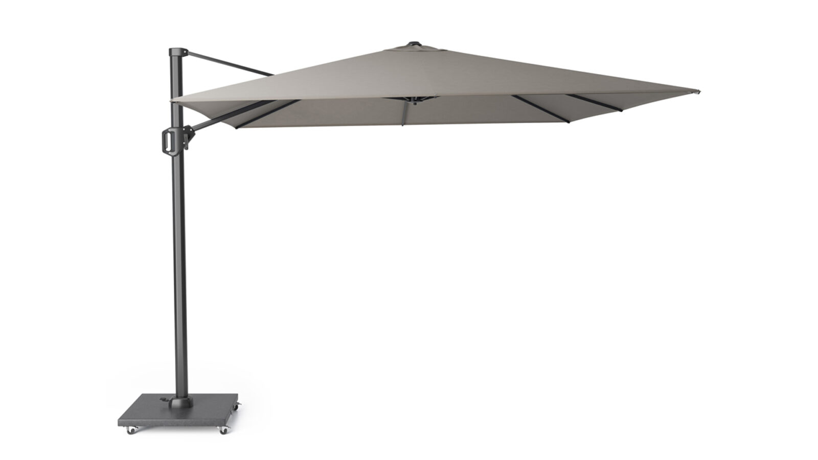 7142R-free-arm_parasol-Challenger-T1-3x3-premium-manhattan-Platinum-8717591773092 Parasol ogrodowy CHALLENGER T PREMIUM kolor stelazu Anthracite kolor Manhattan 3 x 3 m
