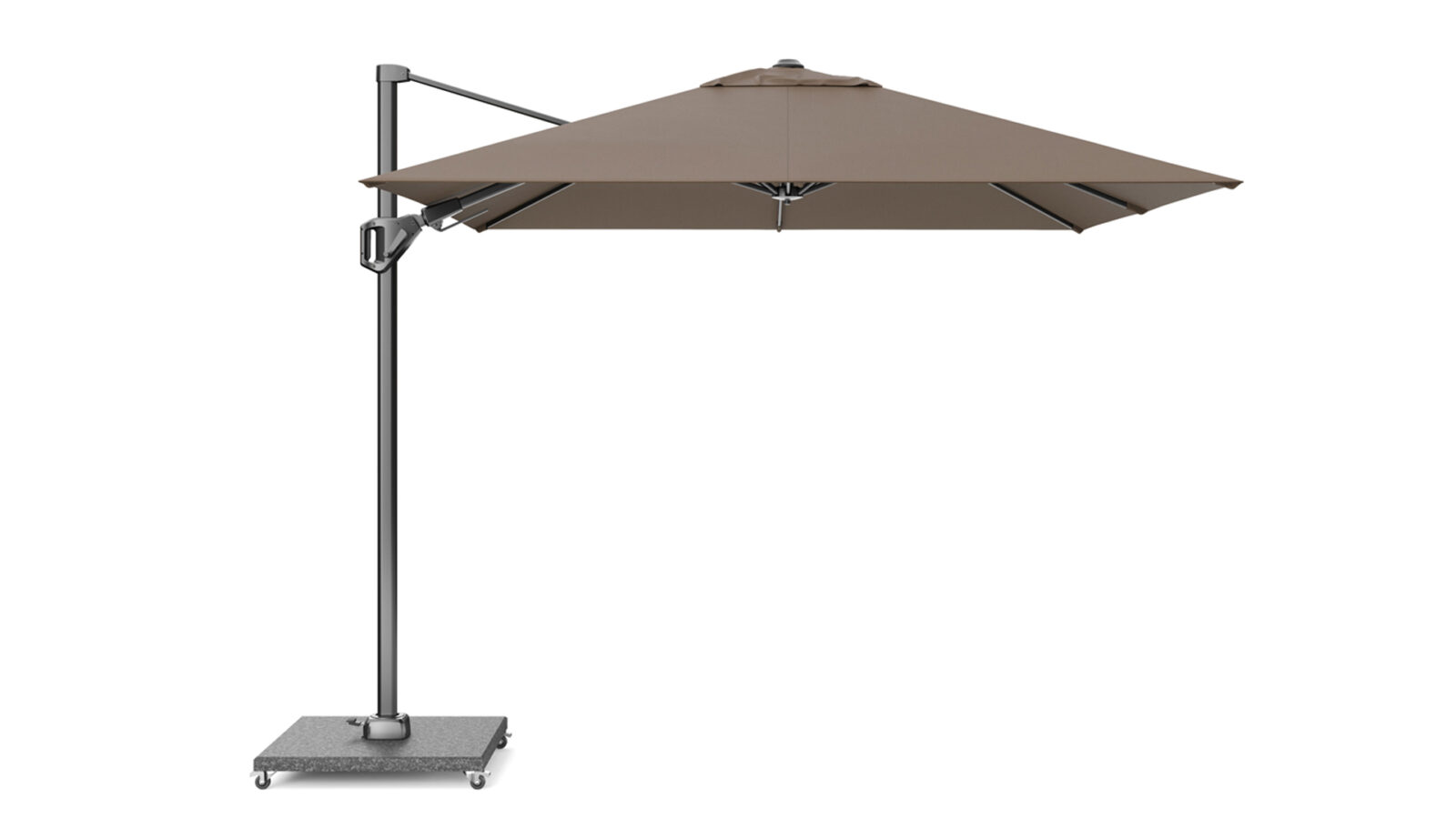 7147Q-free_arm_parasol-Voyager-T2-2,7x2,7-Havana-Platinum-8720039164987 Parasol ogrodowy VOYAGER T PREMIUM kolor stelazu Anthracite kolor Havana 27 x 27 m