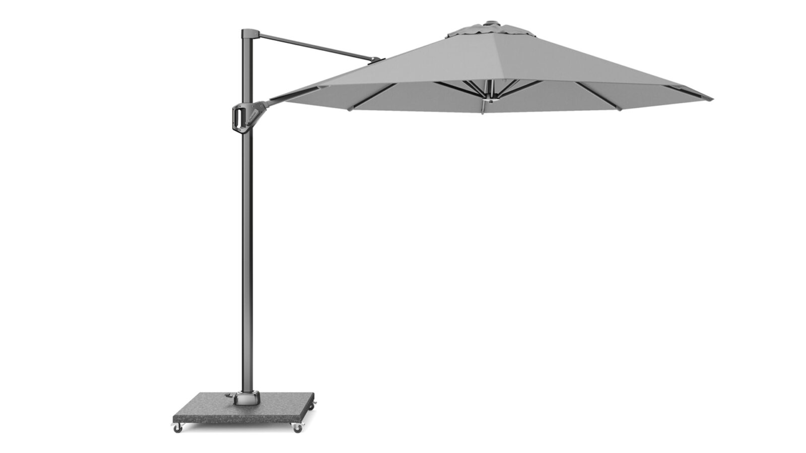 7148C-free_arm_parasol-Voyager-T1-Ø3-lightgrey-Platinum-8720039162600 Parasol ogrodowy VOYAGER T kolor stelazu Anthracite kolor Light Grey 3 m