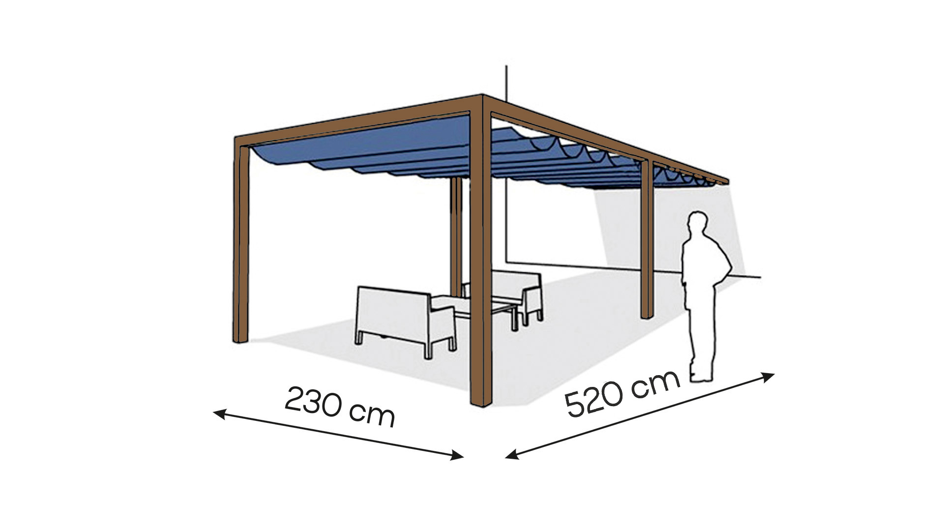 pergola _aluminiowa_przyscienna1_duza_230x520_b Pergola aluminiowa PS1 230 x 520 cm - Zamówienie indywidualne - obrazek 1
