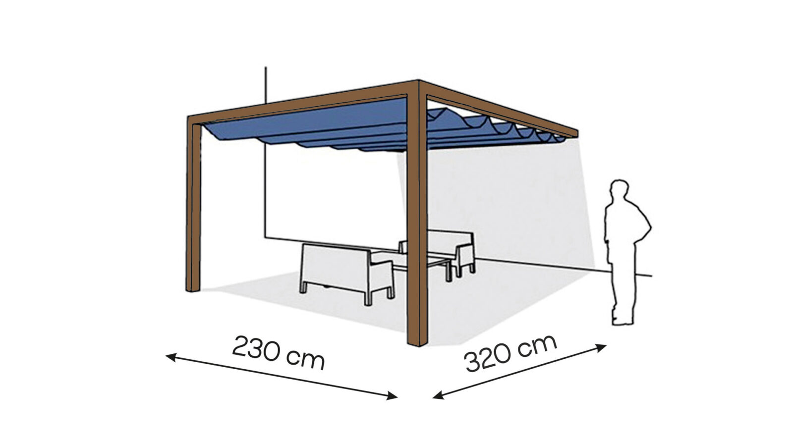 pergola _aluminiowa_przyscienna1_mala_230x320_b Pergola aluminiowa PS1 230 x 320 cm - Zamówienie indywidualne - obrazek 1