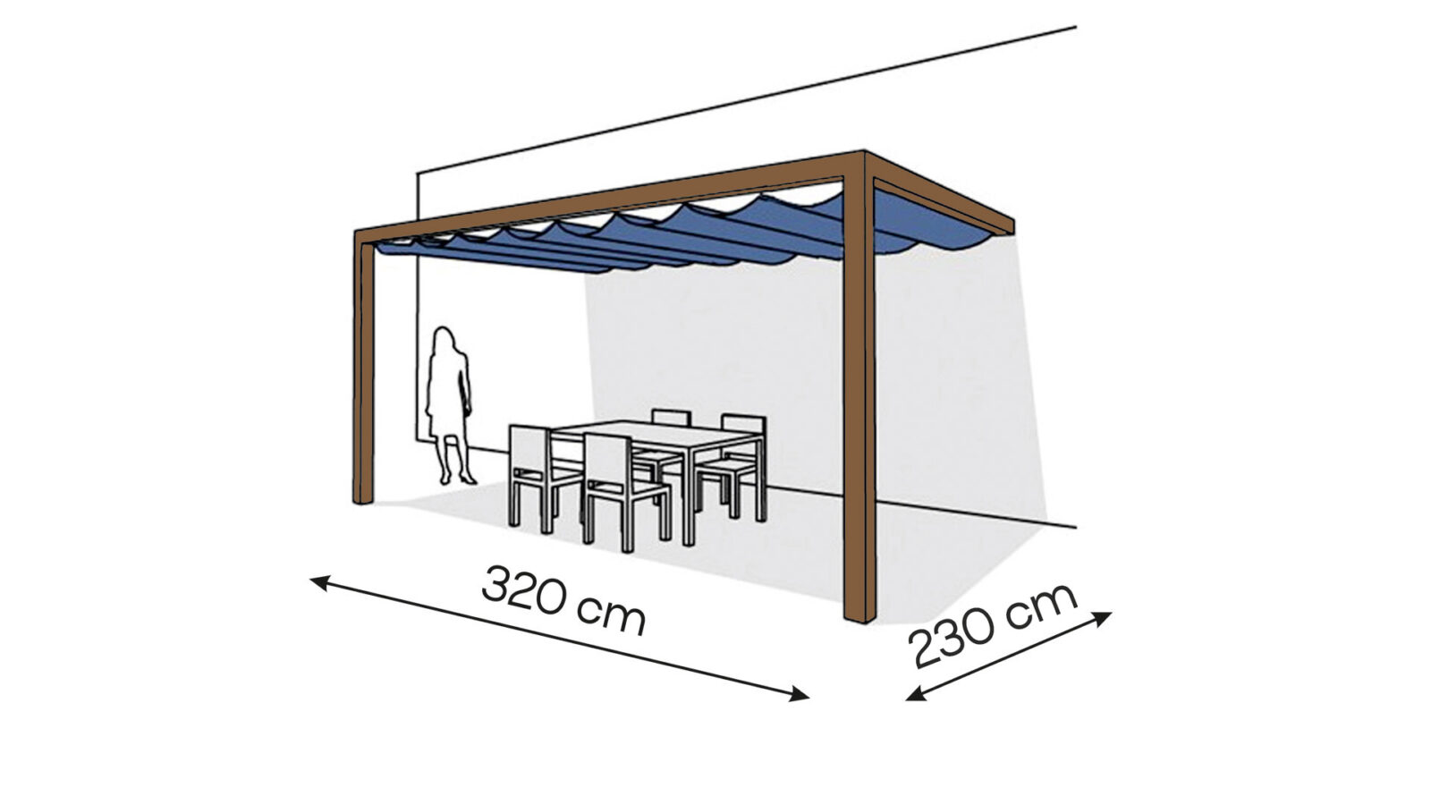 pergola _aluminiowa_przyscienna2_mala_230x320_b Pergola aluminiowa PS2 230 x 320 cm - Zamówienie indywidualne - obrazek 1