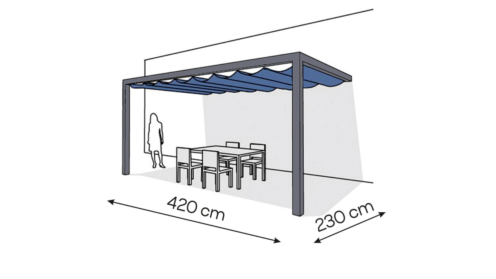 pergola _aluminiowa_przyscienna2_mala_230x420_a Pergola aluminiowa PS2 230 x 420 cm - Antracyt - obrazek 1