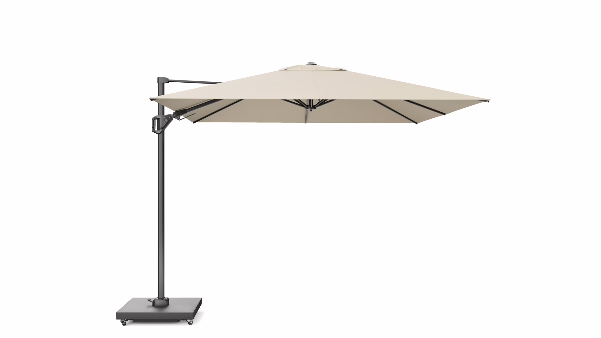 P01_Platinum_Sun_-_Shade_7139O_ChallengerT2-300x300-Champagne-87.jpg Parasol ogrodowy CHALLENGER T² PREMIUM - kolor stelażu: Anthracite - kolor: Champagne - 3 x 3 m - obrazek 1
