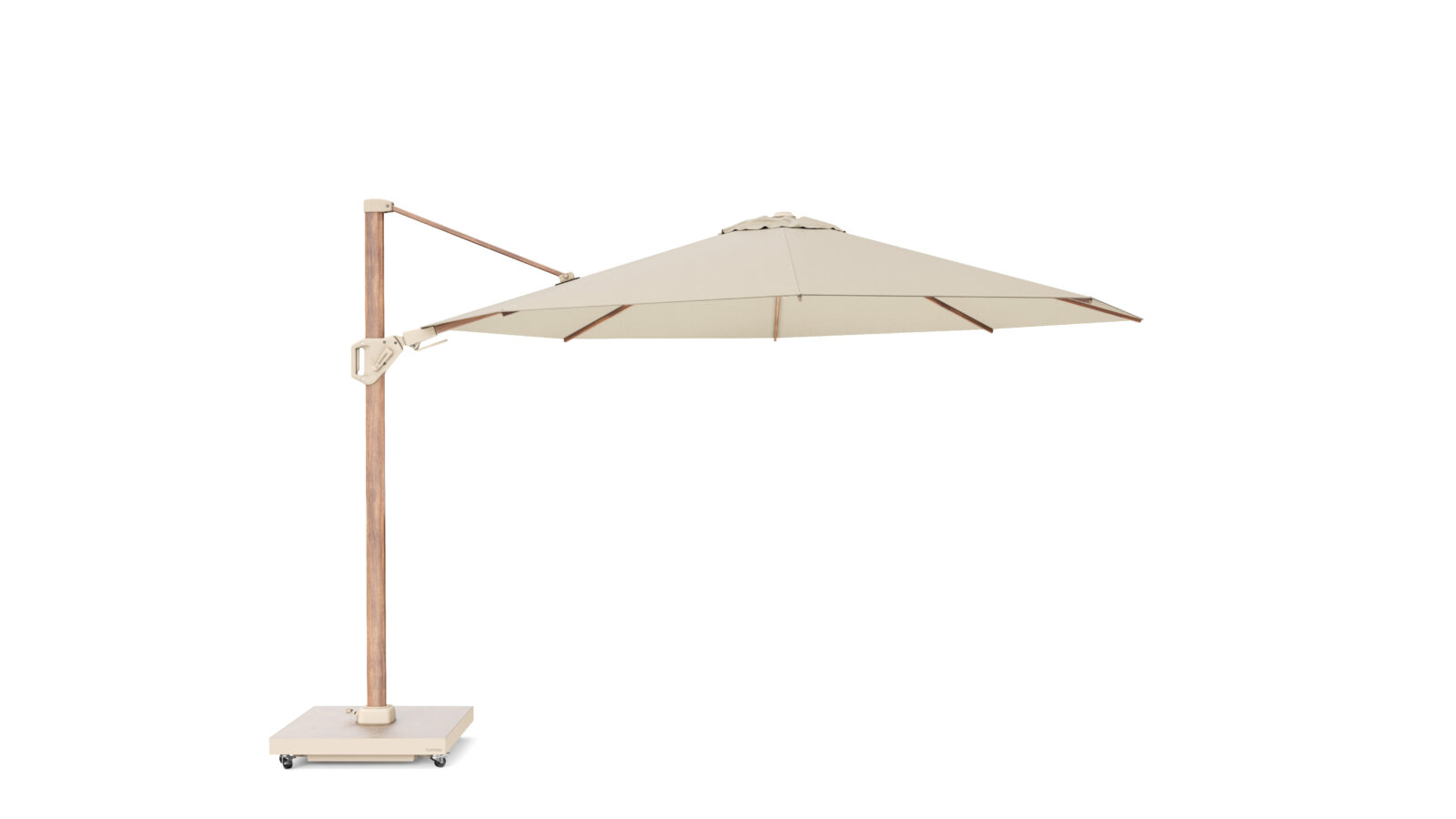 Parasol ogrodowy CHALLENGER T² PREMIUM - kolor stelażu: Teak - kolor: Champagne - Ø 3,5 m - obrazek 1