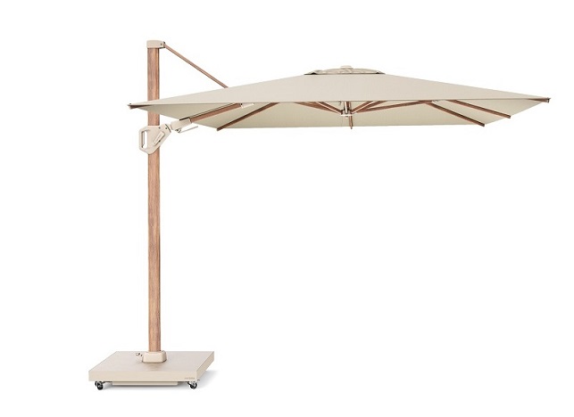 7127O Parasol ogrodowy CHALLENGER T² PREMIUM - kolor stelażu: Teak - kolor: Champagne - 3,5 x 2,6 m - obrazek 1