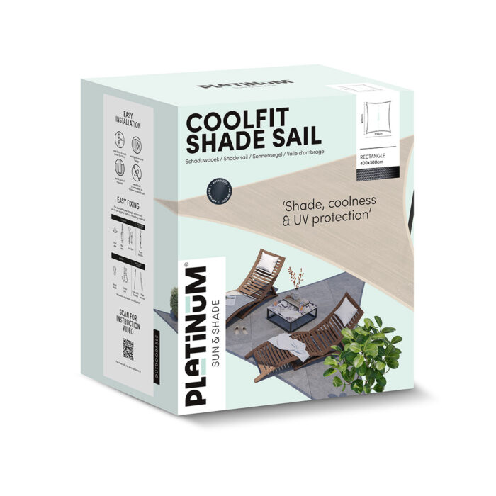 Żagiel – prostokąt 3 x 4 m kolor Złamana biel - obrazek 2