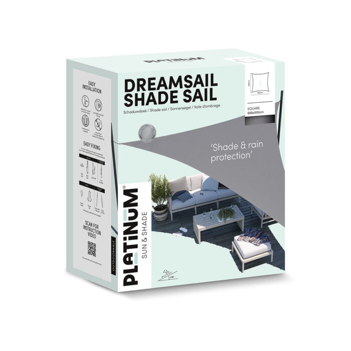 Żagiel wodoodporny – kwadrat 5 x 5 m kolor Kremowy - obrazek 2