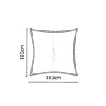 Żagiel – kwadrat 3,6 x 3,6 m kolor Czarny - obrazek 4