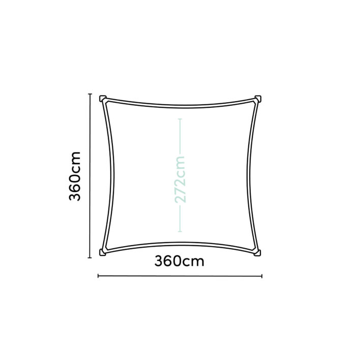 Żagiel – kwadrat 3,6 x 3,6 m kolor Czarny - obrazek 4