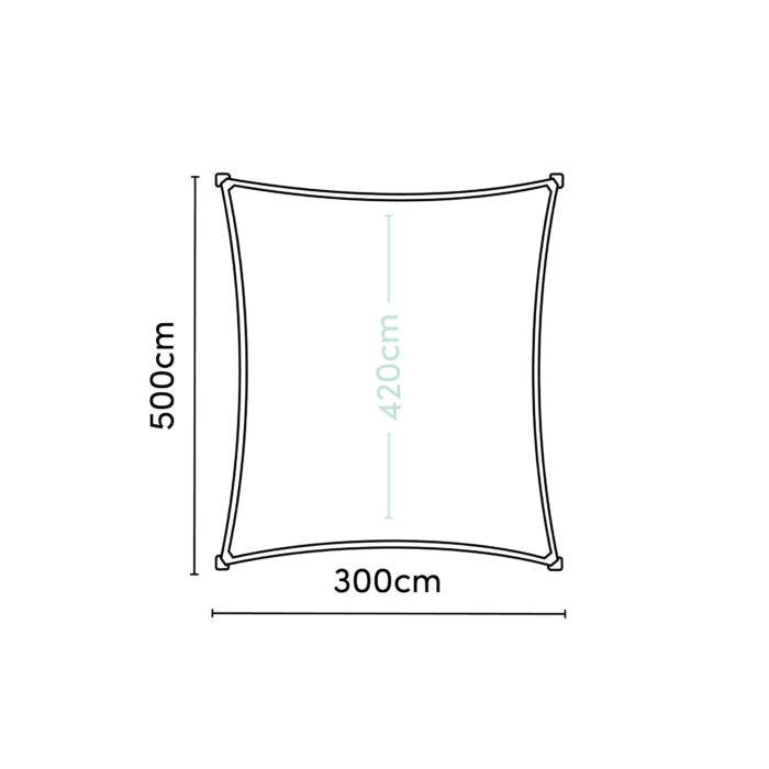 Żagiel – prostokąt 3 x 5 m kolor Złamana biel - obrazek 4