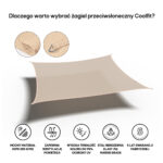 Żagiel – kwadrat 3,6 x 3,6 m kolor Złamana biel - obrazek 3