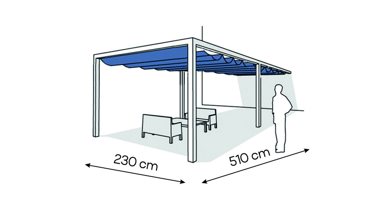 Pergola aluminiowa PS1 230 x 510 cm Bialy