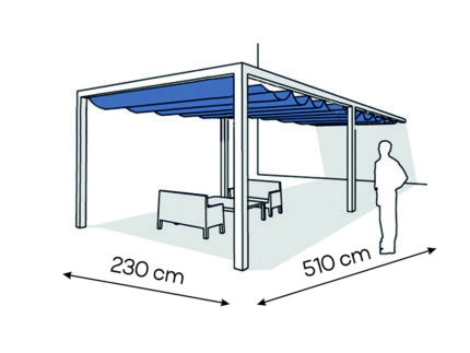 Pergola aluminiowa PS1 230 x 510 cm  Bialy