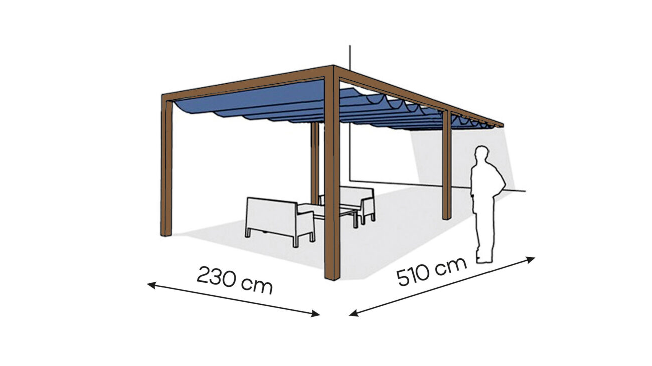 Pergola aluminiowa PS1 230 x 510 cm Zamowienie indywidualne