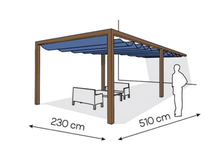 Pergola aluminiowa PS1 230 x 510 cm  Zamowienie indywidualne