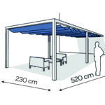 Pergola aluminiowa PS1 230 x 520 cm - Biały