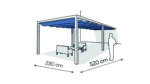 Pergola aluminiowa PS1 230 x 520 cm - Biały