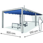 Pergola aluminiowa PS1 320 x 510 cm Bialy