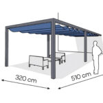 Pergola aluminiowa PS1 320 x 510 cm Antracyt
