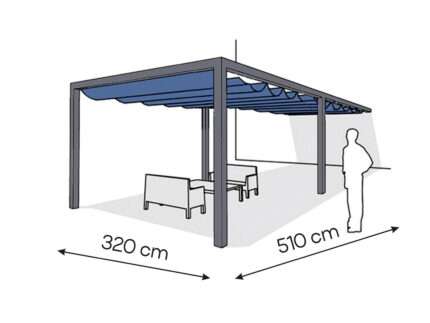 Pergola aluminiowa PS1 320 x 510 cm  Antracyt