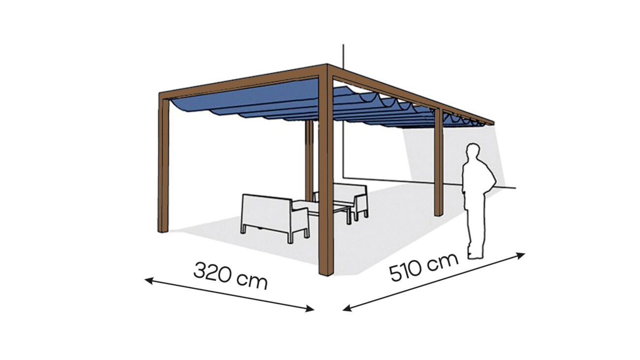 Pergola aluminiowa PS1 320 x 510 cm Zamowienie indywidualne