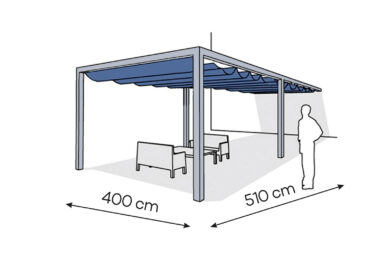 Pergola aluminiowa PS1 400 x 510 cm  Srebrny