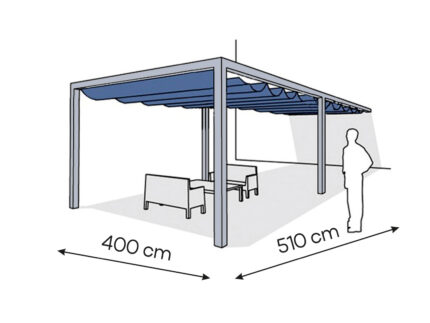 Pergola aluminiowa PS1 400 x 510 cm  Srebrny