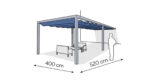 Pergola aluminiowa PS1 400 x 520 cm - Srebrny
