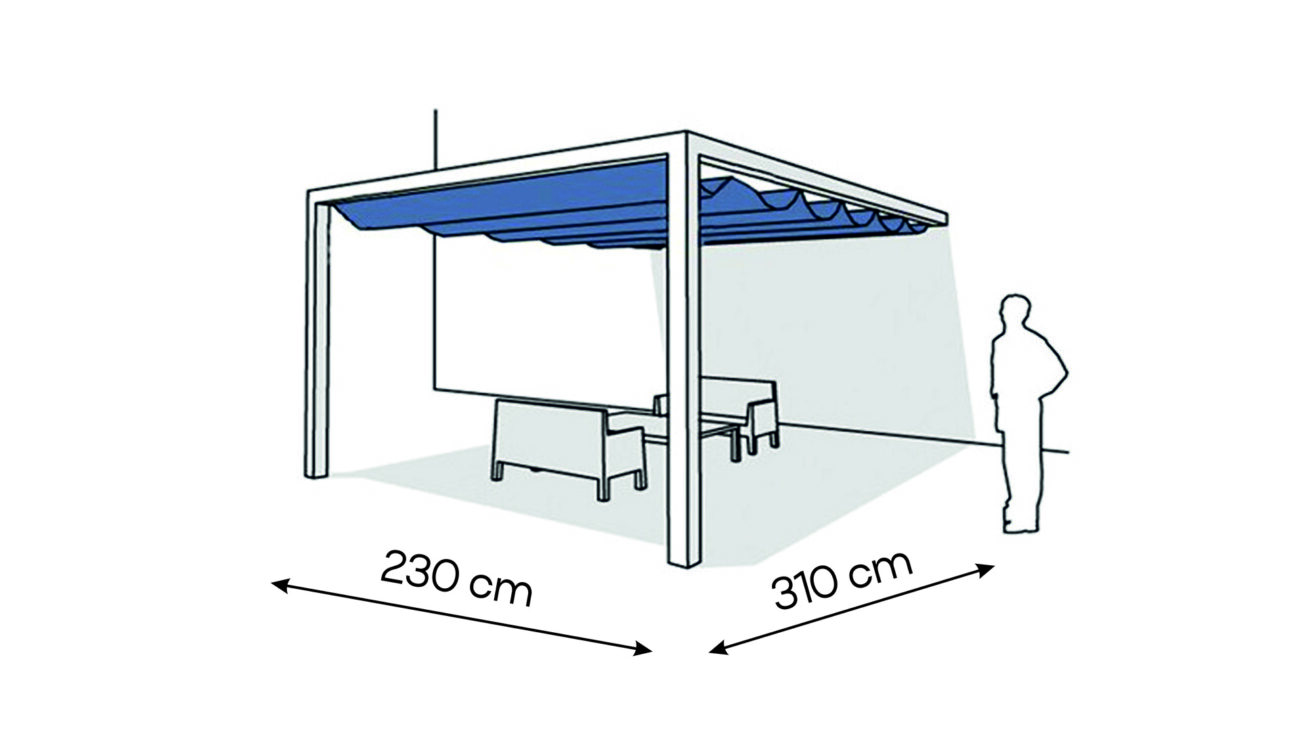 Pergola aluminiowa PS1 230 x 310 cm Bialy