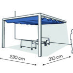 Pergola aluminiowa PS1 230 x 310 cm Bialy