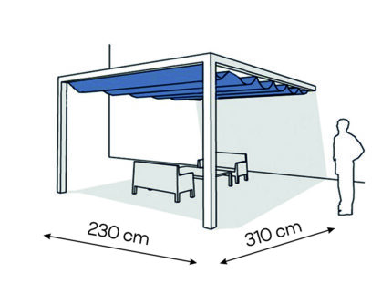 Pergola aluminiowa PS1 230 x 310 cm  Bialy