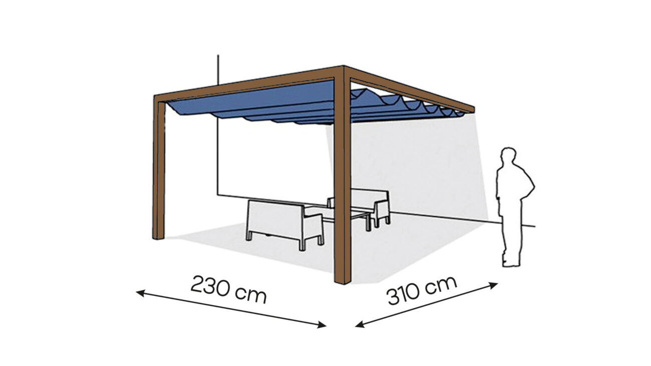 Pergola aluminiowa PS1 230 x 310 cm Zamowienie indywidualne