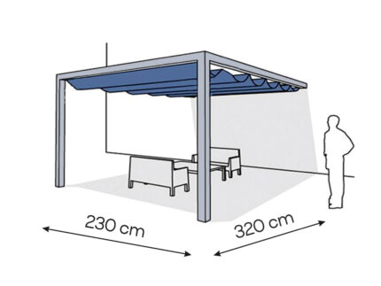 Pergola aluminiowa PS1 230 x 320 cm - Srebrny