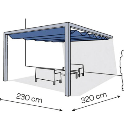 Pergola aluminiowa PS1 230 x 320 cm - Srebrny