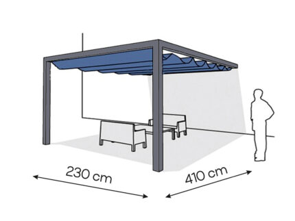 Pergola aluminiowa PS1 230 x 410 cm  Antracyt