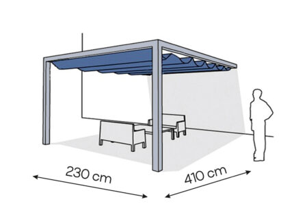 Pergola aluminiowa PS1 230 x 410 cm  Srebrny