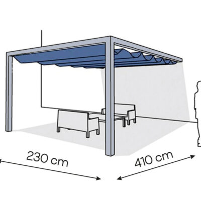 Pergola aluminiowa PS1 230 x 410 cm  Srebrny