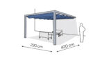Pergola aluminiowa PS1 230 x 420 cm - Srebrny