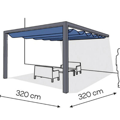Pergola aluminiowa PS1 320 x 320 cm - Antracyt