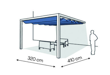 Pergola aluminiowa PS1 320 x 410 cm  Bialy