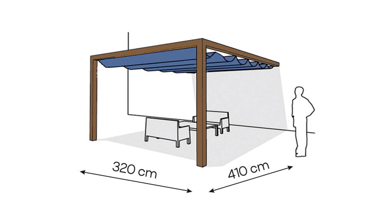 Pergola aluminiowa PS1 320 x 410 cm Zamowienie indywidualne