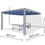 Pergola aluminiowa PS1 320 x 420 cm - Srebrny