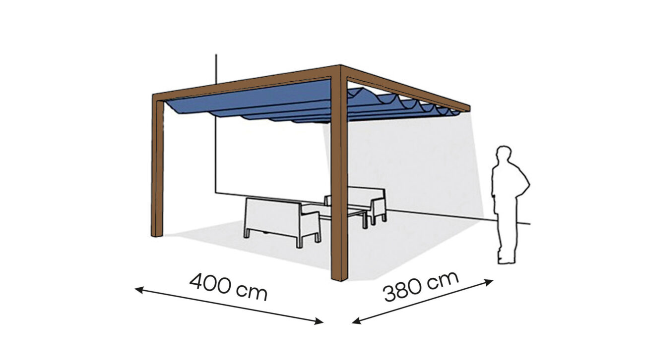 Pergola aluminiowa PS1 400 x 380 cm Zamowienie indywidualne