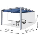 Pergola aluminiowa PS1 400 x 380 cm Srebrny