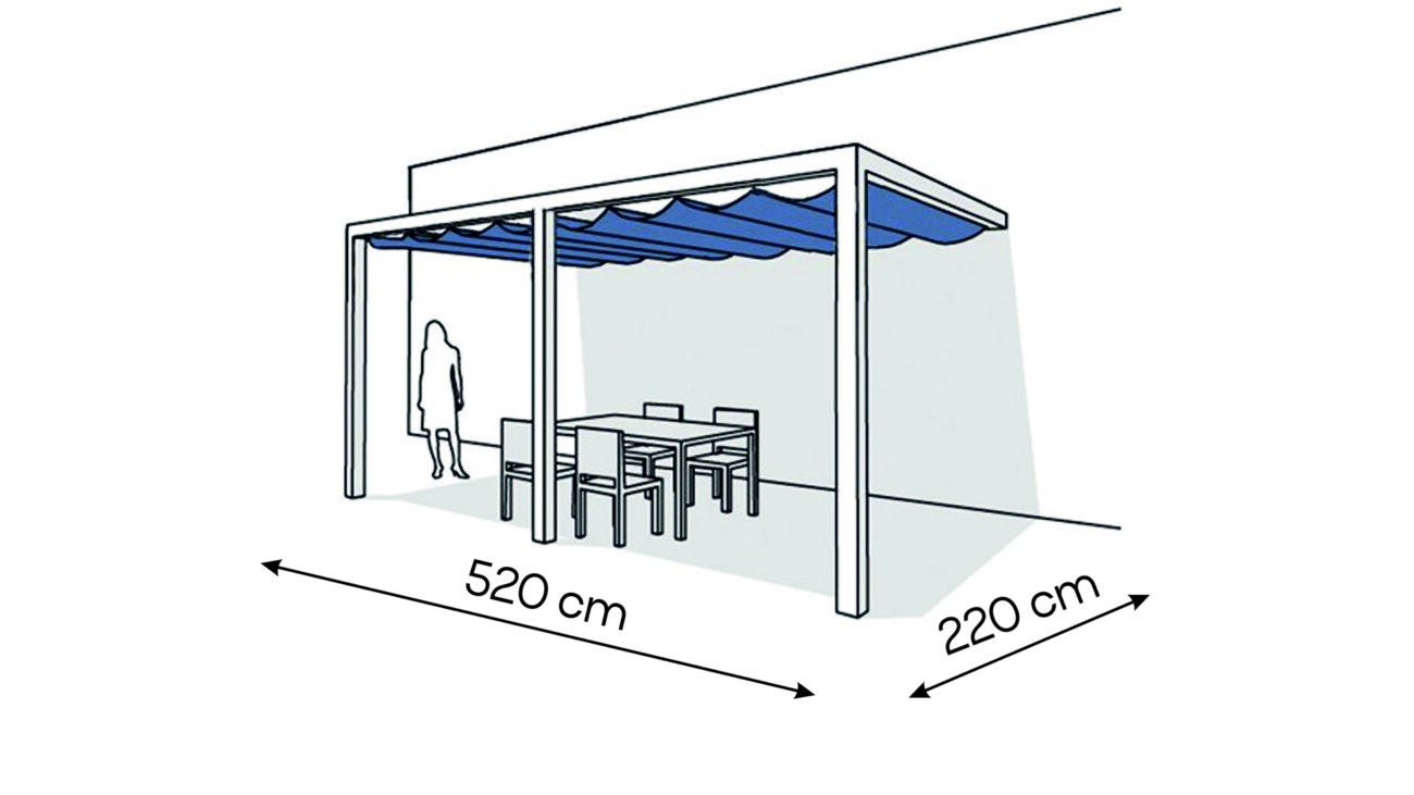 Pergola aluminiowa PS2 220 x 520 cm Bialy