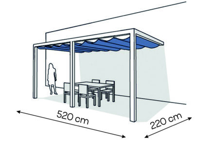 Pergola aluminiowa PS2 220 x 520 cm  Bialy