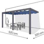 Pergola aluminiowa PS2 220 x 520 cm Antracyt