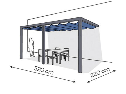 Pergola aluminiowa PS2 220 x 520 cm  Antracyt