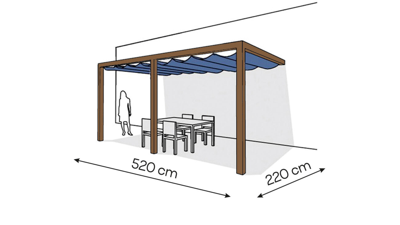 Pergola aluminiowa PS2 220 x 520 cm Zamowienie indywidualne